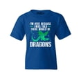 thumbnail image 1 of Shop4Ever Kids I'm Here Because I was Told There Would Be Dragons Graphic Child's Youth T-Shirt Small Royal Blue, 1 of 4