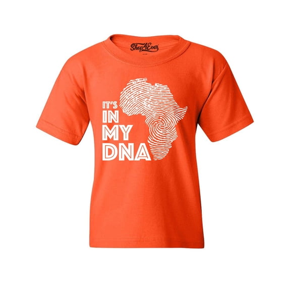 Shop4Ever Kids It's in My DNA African Pride Graphic Child's Youth T-Shirt Medium Orange