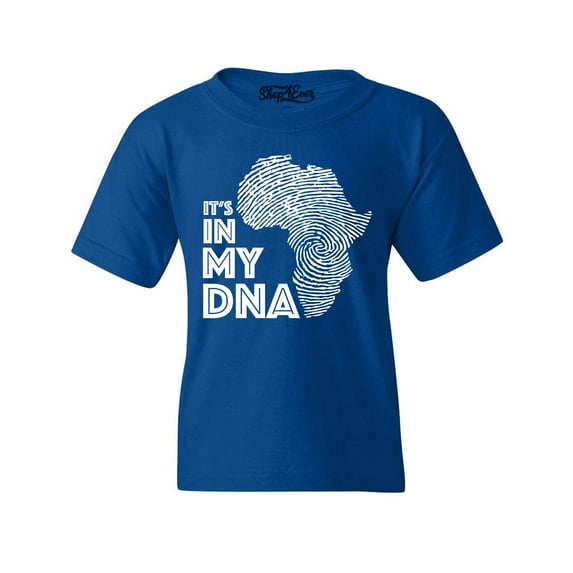 Shop4Ever Kids It's in My DNA African Pride Graphic Child's Youth T-Shirt Medium Royal Blue