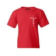 thumbnail image 1 of Shop4Ever Kids Jesus Cross Cursive Script Small  Graphic Child's Youth T-Shirt X-Large Red, 1 of 4