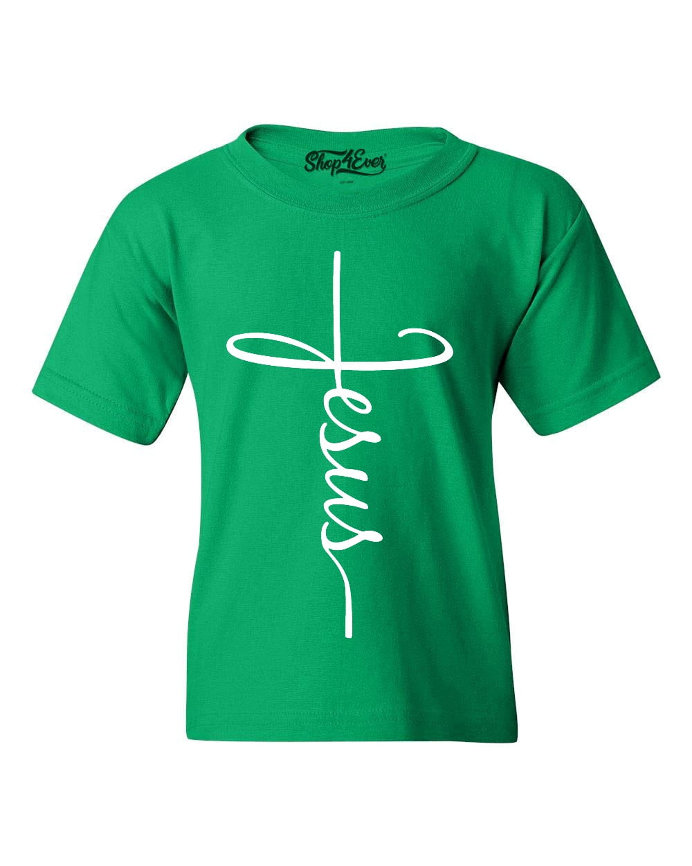 Shop4Ever Kids Jesus Cross Religious Graphic Child's Youth T-Shirt ...