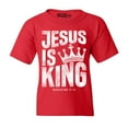 thumbnail image 1 of Shop4Ever Kids Jesus is King Revelation 17:14 Graphic Child's Youth T-Shirt X-Large Red, 1 of 4