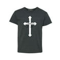 thumbnail image 1 of Shop4Ever Kids John 3:16 Bible Verse Script Cross Graphic Child's Youth T-Shirt Large Dark Heather, 1 of 4