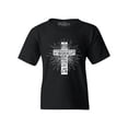 thumbnail image 1 of Shop4Ever Kids John 3:16 Cross Graphic Child's Youth T-Shirt X-Small Black, 1 of 4