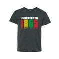 thumbnail image 1 of Shop4Ever Kids Juneteenth 1865 Dripping June 19th Graphic Child's Youth T-Shirt Small Dark Heather, 1 of 4