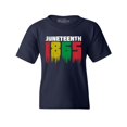 thumbnail image 1 of Shop4Ever Kids Juneteenth 1865 Dripping June 19th Graphic Child's Youth T-Shirt X-Large Navy Blue, 1 of 4