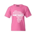 thumbnail image 1 of Shop4Ever Kids Juneteenth Africa Word Cloud Montage  Graphic Child's Youth T-Shirt Small Azalea Pink, 1 of 4