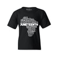 thumbnail image 1 of Shop4Ever Kids Juneteenth Africa Word Cloud Montage  Graphic Child's Youth T-Shirt Small Black, 1 of 4