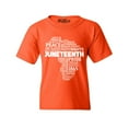 thumbnail image 1 of Shop4Ever Kids Juneteenth Africa Word Cloud Montage  Graphic Child's Youth T-Shirt X-Large Orange, 1 of 4