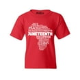 thumbnail image 1 of Shop4Ever Kids Juneteenth Africa Word Cloud Montage  Graphic Child's Youth T-Shirt X-Small Red, 1 of 4