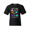 thumbnail image 1 of Shop4Ever Kids Just A Girl Who Loves Dinosaurs Dino Graphic Child's Youth T-Shirt X-Large Black, 1 of 4