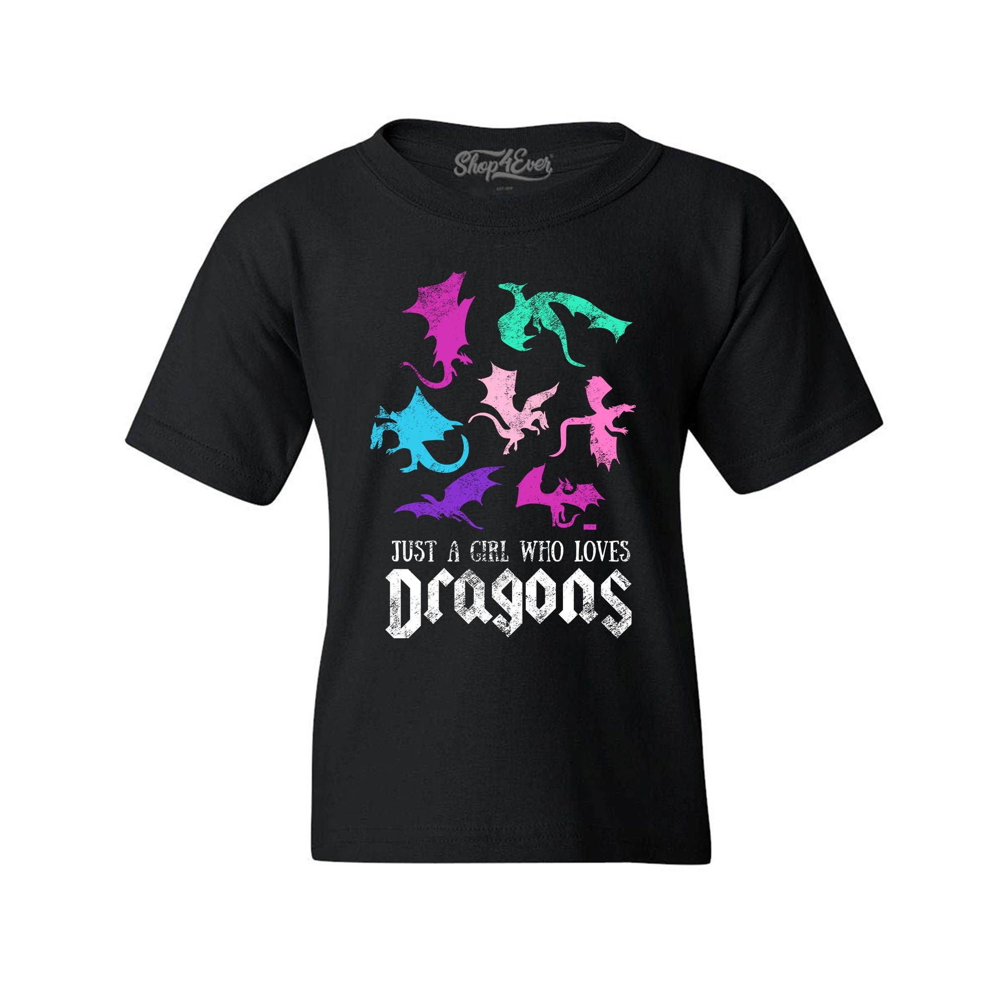 Shop4Ever Kids Just A Girl Who Loves Dragons Graphic Child's Youth T ...