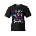 thumbnail image 1 of Shop4Ever Kids Just A Girl Who Loves Dragons Graphic Child's Youth T-Shirt X-Small Black, 1 of 4