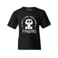 thumbnail image 1 of Shop4Ever Kids Just A Girl Who Loves Pandas Panda Bear Graphic Child's Youth T-Shirt X-Small Black, 1 of 4