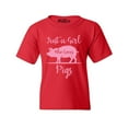 thumbnail image 1 of Shop4Ever Kids Just A Girl Who Loves Pigs Graphic Child's Youth T-Shirt Small Red, 1 of 4