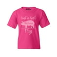 thumbnail image 1 of Shop4Ever Kids Just A Girl Who Loves Pigs Graphic Child's Youth T-Shirt X-Small Heliconia Pink, 1 of 4