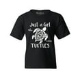 thumbnail image 1 of Shop4Ever Kids Just A Girl Who Loves Turtles Graphic Child's Youth T-Shirt X-Small Black, 1 of 4