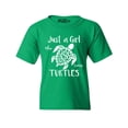 thumbnail image 1 of Shop4Ever Kids Just A Girl Who Loves Turtles Graphic Child's Youth T-Shirt X-Small Irish Green, 1 of 4