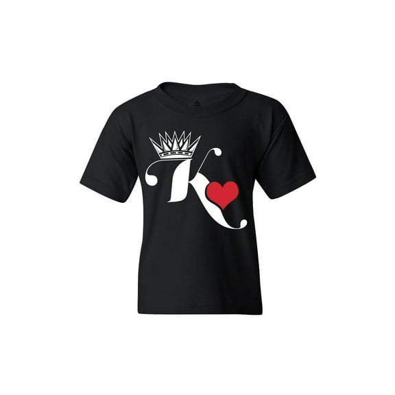 Shop4Ever Kids King of Hearts Graphic Child's Youth T-Shirt Small Black