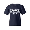 thumbnail image 1 of Shop4Ever Kids Love Needs No Words Autism Awareness Graphic Child's Youth T-Shirt Medium Navy Blue, 1 of 4