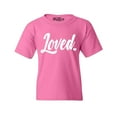 thumbnail image 1 of Shop4Ever Kids Loved Heart Valentine's Day Graphic Child's Youth T-Shirt Medium Azalea Pink, 1 of 4