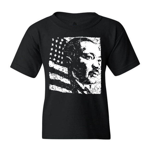 Shop4Ever Kids Martin Luther King Jr. Graphic Child's Youth T-Shirt Small Black