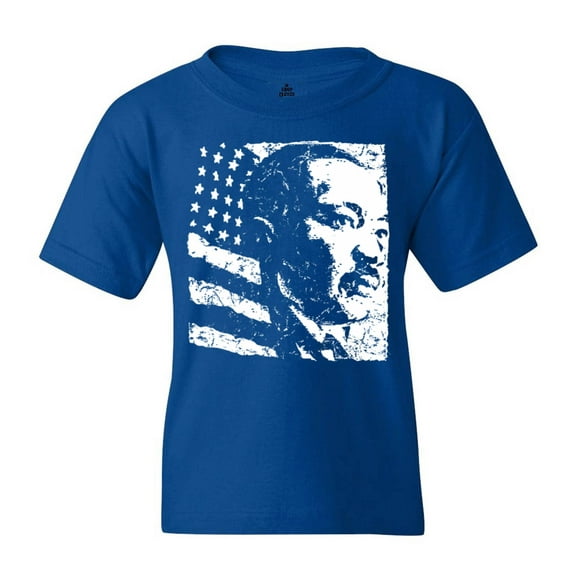 Shop4Ever Kids Martin Luther King Jr. Graphic Child's Youth T-Shirt X-Large Royal Blue