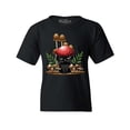 thumbnail image 1 of Shop4Ever Kids Mushroom Cat Cottagecore Graphic Child's Youth T-Shirt X-Small Black, 1 of 4