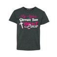 thumbnail image 1 of Shop4Ever Kids My God is Stronger Than Breast Cancer Graphic Child's Youth T-Shirt X-Large Dark Heather, 1 of 4