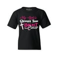 thumbnail image 1 of Shop4Ever Kids My God is Stronger Than Breast Cancer Graphic Child's Youth T-Shirt X-Small Black, 1 of 4