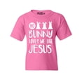 thumbnail image 1 of Shop4Ever Kids No Bunny Loves Me Like Jesus Easter  Graphic Child's Youth T-Shirt X-Small Azalea Pink, 1 of 4