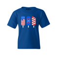 thumbnail image 1 of Shop4Ever Kids Patriotic Popsicles Ice Cream 4th of July Graphic Child's Youth T-Shirt Medium Royal Blue, 1 of 4