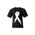 thumbnail image 1 of Shop4Ever Kids Pink Breast Cancer Awareness White Ribbon Graphic Child's Youth T-Shirt Small Black, 1 of 4