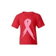thumbnail image 1 of Shop4Ever Kids Pink Breast Cancer Ribbon Awareness Support Graphic Child's Youth T-Shirt X-Small Red, 1 of 4