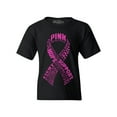 thumbnail image 1 of Shop4Ever Kids Pink Ribbon Montage Word Cloud Breast Cancer Graphic Child's Youth T-Shirt Small Black, 1 of 4