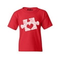thumbnail image 1 of Shop4Ever Kids Puzzle Heart Autism Awareness Graphic Child's Youth T-Shirt Large Red, 1 of 4