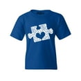 thumbnail image 1 of Shop4Ever Kids Puzzle Heart Autism Awareness Graphic Child's Youth T-Shirt Medium Royal Blue, 1 of 4