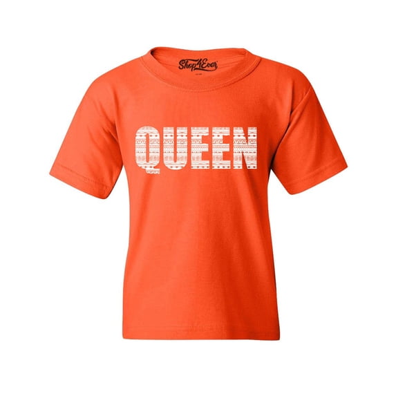 Shop4Ever Kids Queen African Pattern Style Graphic Child's Youth T-Shirt Medium Orange