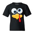 thumbnail image 1 of Shop4Ever Kids Silly Turkey Face Funny Thanksgiving Graphic Child's Youth T-Shirt Large Black, 1 of 4