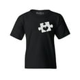 thumbnail image 1 of Shop4Ever Kids Small Heart Puzzle Piece Autism Awareness Graphic Child's Youth T-Shirt Large Black, 1 of 4