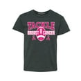 thumbnail image 1 of Shop4Ever Kids Tackle Breast Cancer Ribbon Awareness Graphic Child's Youth T-Shirt X-Large Dark Heather, 1 of 4