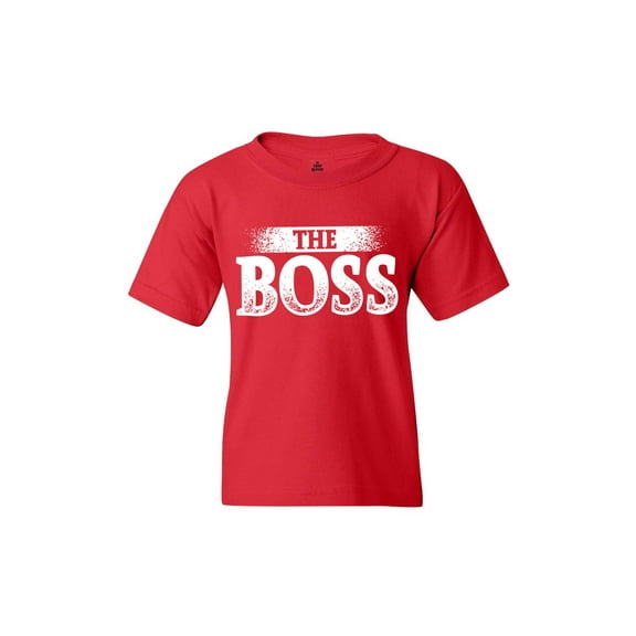 Shop4Ever Kids The Boss Graphic Child's Youth T-Shirt Medium Red