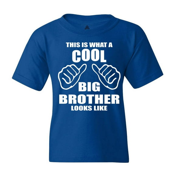 Shop4Ever Kids This Is What A Cool Big Brother Looks Like Graphic Child's Youth T-Shirt Small Royal Blue