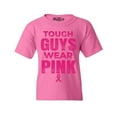 thumbnail image 1 of Shop4Ever Kids Tough Guys Wear Pink Breast Cancer Awareness Graphic Child's Youth T-Shirt Small Azalea Pink, 1 of 4