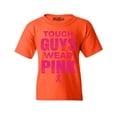thumbnail image 1 of Shop4Ever Kids Tough Guys Wear Pink Breast Cancer Awareness Graphic Child's Youth T-Shirt Small Orange, 1 of 4