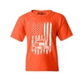thumbnail image 1 of Shop4Ever Kids Trucker American Flag USA Graphic Child's Youth T-Shirt X-Small Orange, 1 of 4