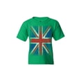 thumbnail image 1 of Shop4Ever Kids Union Jack British Flag UK Graphic Child's Youth T-Shirt X-Large Irish Green, 1 of 4