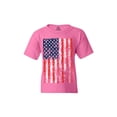 thumbnail image 1 of Shop4Ever Kids United States of America Flag USA 4th of July Graphic Child's Youth T-Shirt X-Large Azalea Pink, 1 of 4