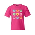 thumbnail image 1 of Shop4Ever Kids Valentine's Day Candy Hearts Conversation Heart Graphic Child's Youth T-Shirt Medium Heliconia Pink, 1 of 4