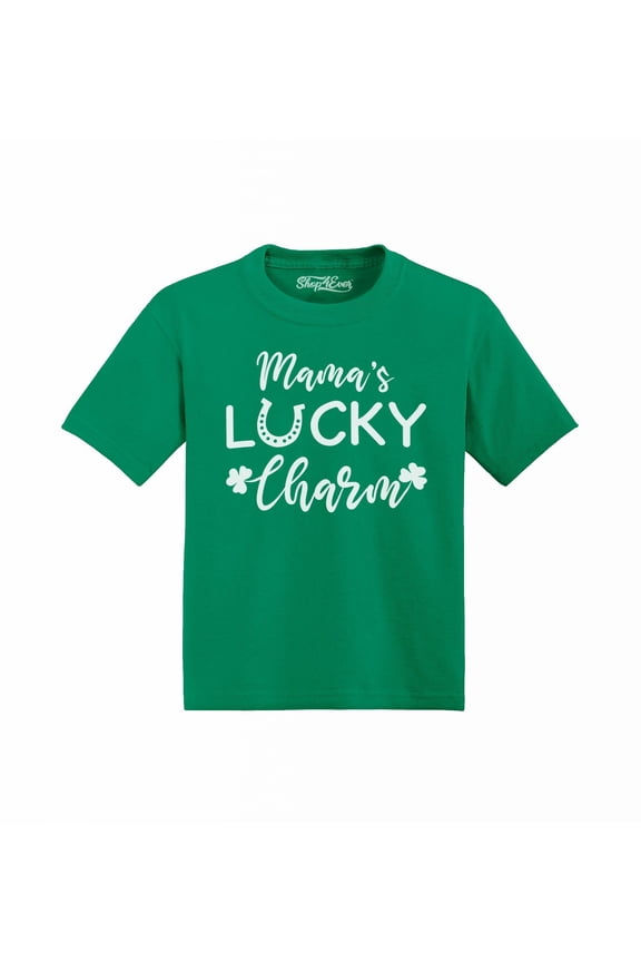 Mama's Lucky Charm St. Patrick's Day Toddler's Cotton T-Shirt 3T Green